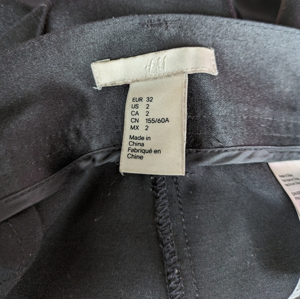 H&M Wide Legged Black Trousers | Size 2 - image 5